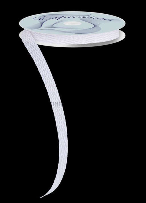 .5’X30Yd Metallic/Pp Corsage Ribbon White Rs403927