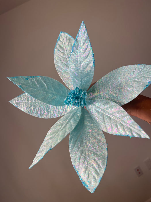 Glossy Poinsettia Stem H13Xdia10 86293BL - DecoExchange®