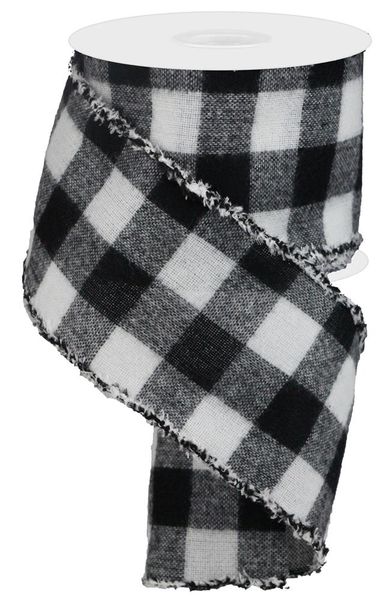 4"X10YD Fuzzy Buffalo PLAID/DRIFT Black/White RG08070CF