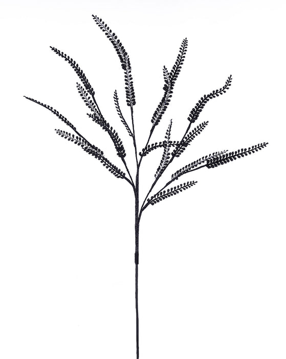 30"L Glitter/Diamond Button Fern Spray Black/Silver XS426469
