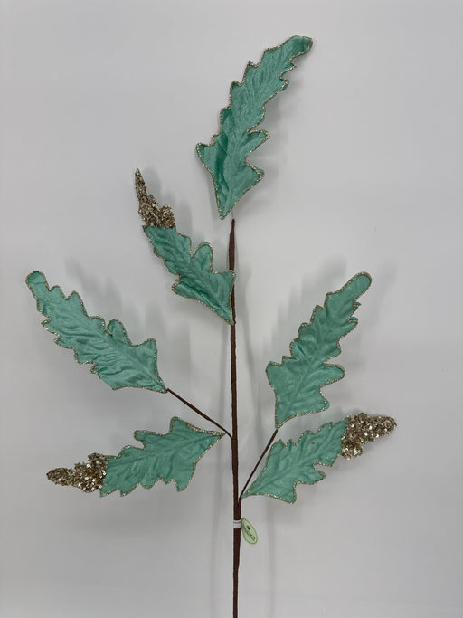 32" Glitter Velvet Acanthus Spray MTX75806-AQUA - DecoExchange®