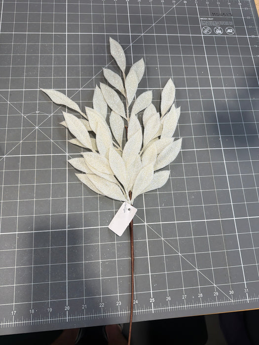 Christmas Laurel Leaves Spray White 68454