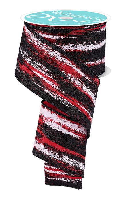 2.5"X10Yd Glitter Paint Strokes Red/White/Black RGH1455MA