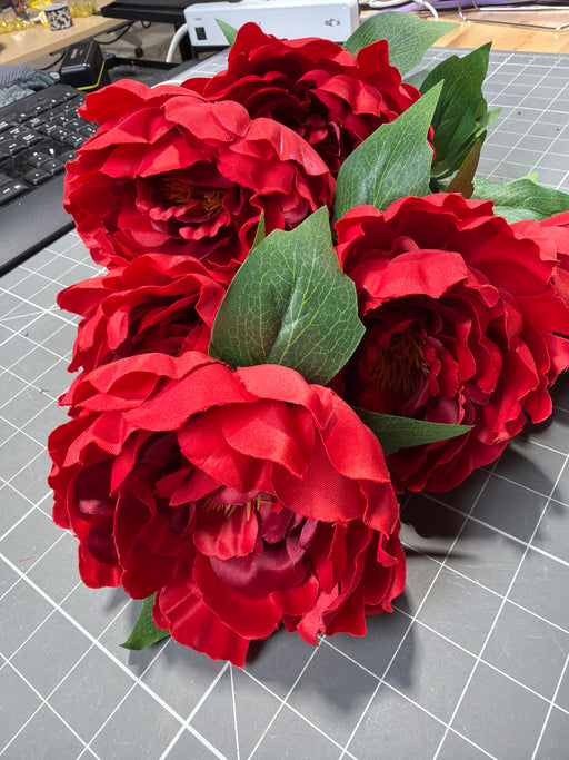 Peony Bush X 7 Red 1/6Dz 21434 - DecoExchange®