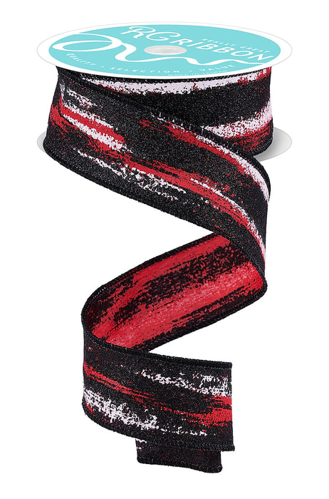 1.5"X10Yd Glitter Paint Strokes Red/White/Black RGH1454MA