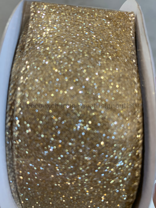 1.5"X10Y Ribbon CHMPG ALL FLAT GLITTER X820609-14 - DecoExchange