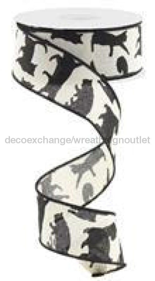 1.5"X10YD ASSORTED CATS ON ROYAL Cream / Black RG0164794 - DecoExchange