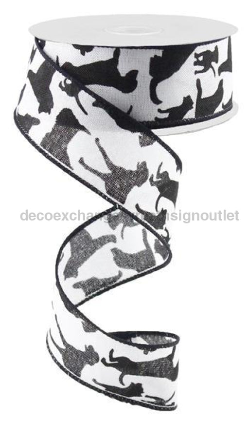 1.5"X10Yd Assorted Dogs On Royal White/Black RG0163427 - DecoExchange