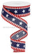 1.5’’X10Yd Bold Star/Stripes Royal Burlap White/Red/Blue RG0172027 Ribbon