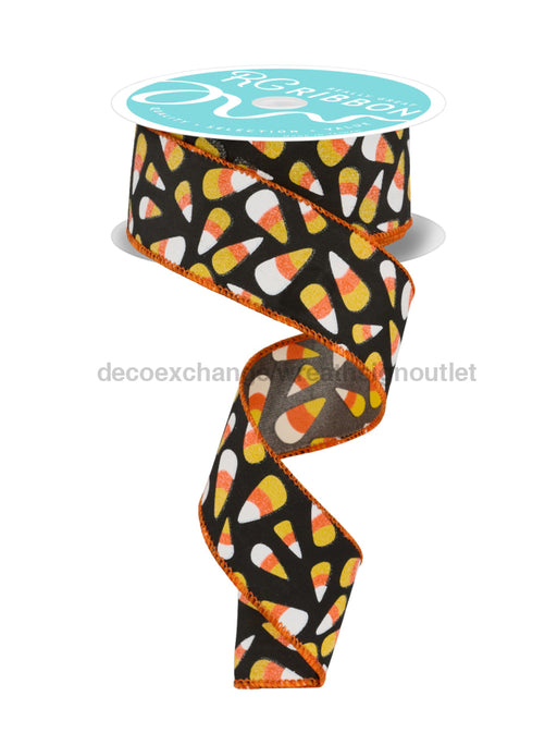 1.5’X10Yd Candy Corn Black/Orange/White/Yellow Rgf1291 Ribbon