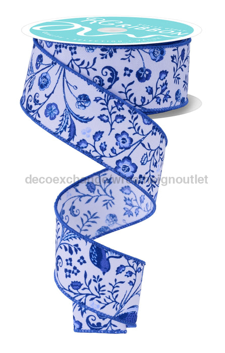 1.5"X10Yd Chinoiserie White/Multi Blue RGF1576WR - DecoExchange