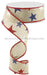 1.5X10Yd Dashed Glitter Star On Royal Light Beige/Red/White/Navy Rg0165701 Ribbon