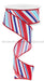 1.5’’X10Yd Diagonal Stripe White/Lt Blue/Royal/Red RGE1824KY Ribbon
