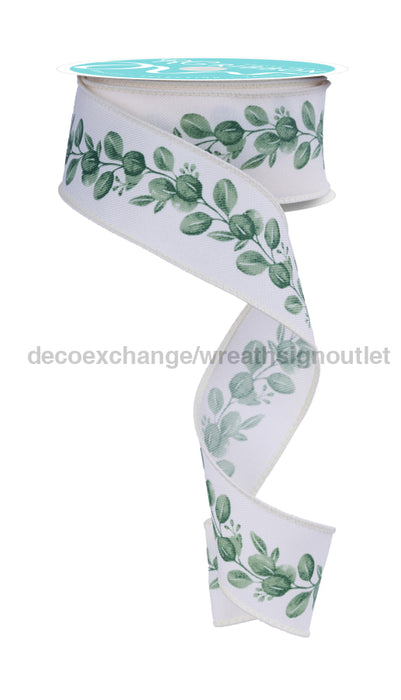 1.5’’X10Yd Eucalyptus Ivory/Lt Green/Sage Rgf148630 Ribbon