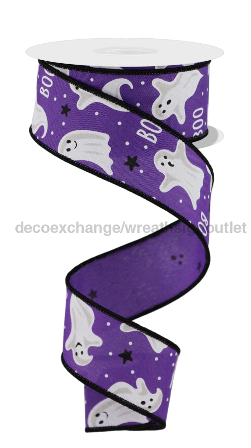 1.5’’X10Yd Ghosts/Boo Purple/White/Black RGE181723 Ribbon