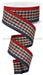 1.5’X10Yd Gingham/Royal Navy/Burgundy/Beige Rga80342E Ribbon