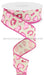 1.5’’X10Yd Heart Leopard Spots Lt Natural/Lt Pnk/Ht Pnk RGC189418 Ribbon