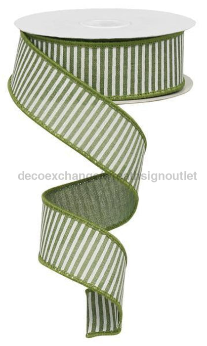 1.5"X10Yd Horizontal Stripes/Royal Clover Green/White RG1780W9 - DecoExchange