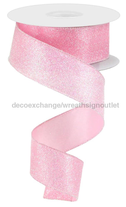 1.5’’X10Yd Iridescent Glitter On Satin Light Pink/Iridescent Rga181615 Ribbon