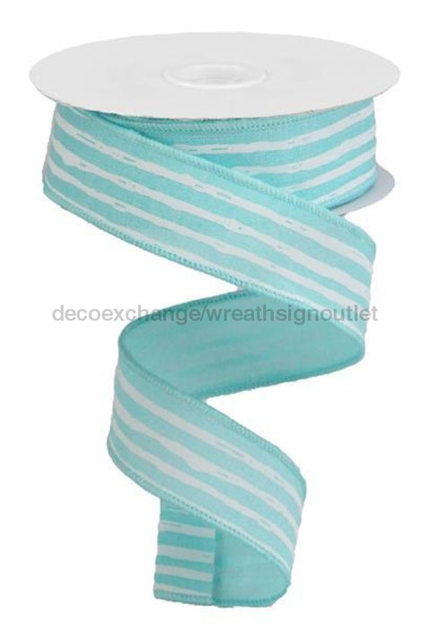 1.5"X10Yd Irregular Stripes On Royal Ice Blue/White RGA1381JC - DecoExchange