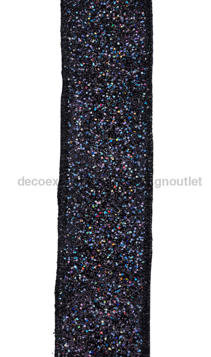 1.5’’X10Yd Laser Glitter Black RGF153202 Ribbon