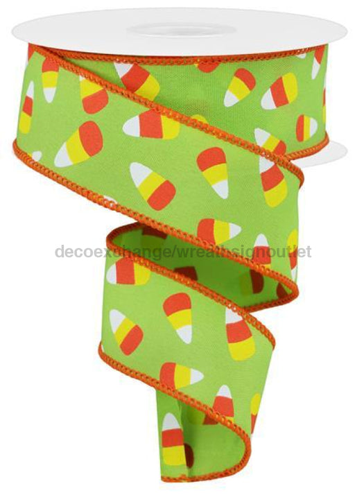 1.5X10Yd Mini Candy Corn Lime/Wht/Ylw/Org Rgc1997E9 Ribbon