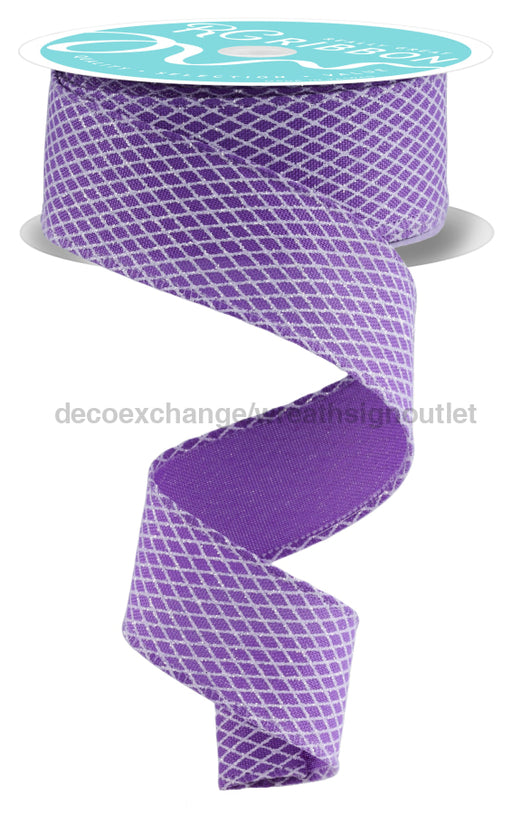 1.5’’X10Yd Mini Harlequin Dk Lavender/White Rgf1695Wf Ribbon