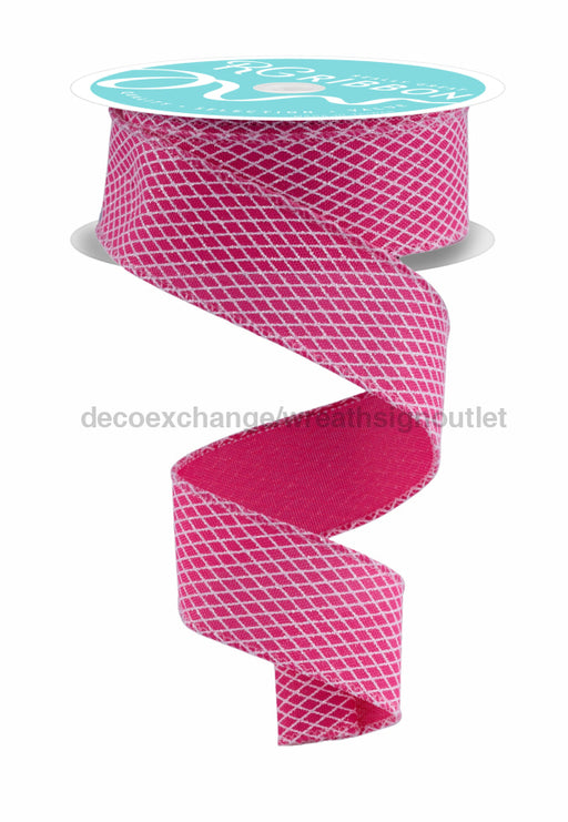 1.5’’X10Yd Mini Harlequin Fuchsia/White Rgf169507 Ribbon