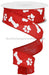 1.5"X10Yd Paw Print/Bones On Royal Red/White RGA115324 - DecoExchange