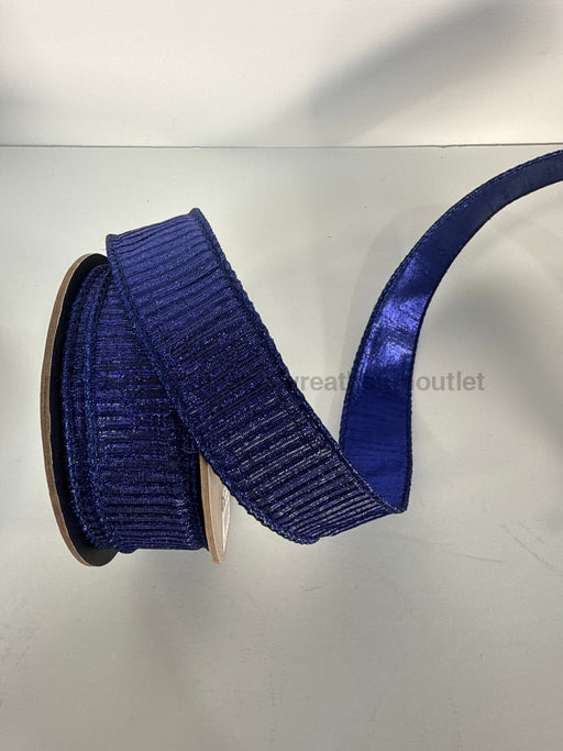 1.5’’X10Yd Pleated Lame Royal Blue Ribbon