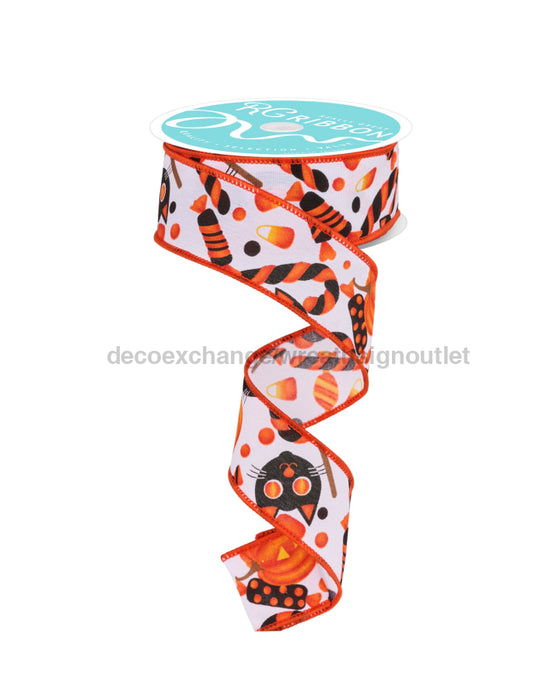 1.5’’X10Yd Pumpkin/Cat/Candy White/Multi Rgf131029 Ribbon