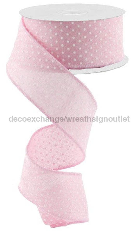 1.5"X10Yd Raised Swiss Dots On Royal Lt Pink/White RG0165115 - DecoExchange