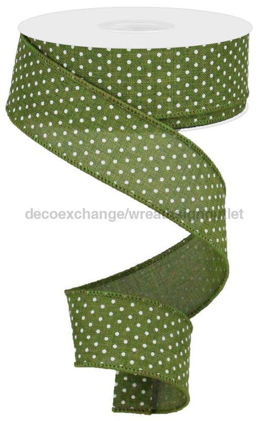 1.5’’X10Yd Raised Swiss Dots On Royal Moss Green/White Rg0165144 Ribbon