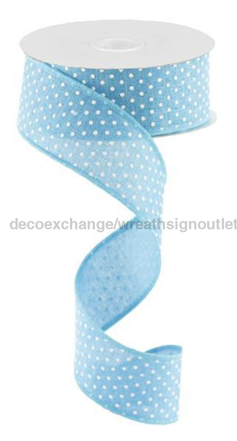 1.5"X10Yd Raised Swiss Dots On Royal Turquoise/White RG0165134 - DecoExchange
