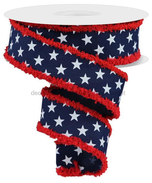 1.5’’X10Yd Random Star/Drift Navy Blue/White RGA853519 Ribbon