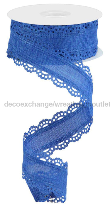 1.5’’X10Yd Scalloped Edge Royal Burlap Blue Rgc130225 Ribbon