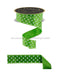 1.5’’X10Yd Small Polka Dot/Fused Fresh Green/White Lx3030Lt Ribbon