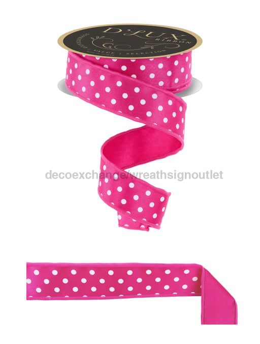 1.5’’X10Yd Small Polka Dot/Fused Hot Pink/White Lx303011 Ribbon