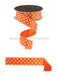 1.5’’X10Yd Small Polka Dot/Fused Orange/White Lx303020 Ribbon