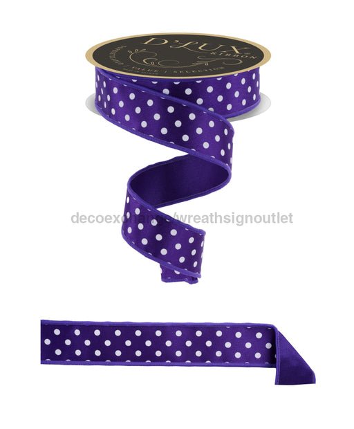 1.5’’X10Yd Small Polka Dot/Fused Purple/White Lx303023 Ribbon