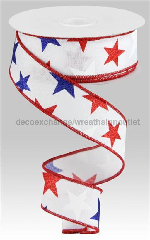 1.5"X10Yd Star On Royal White/Red/Navy RG0192527 - DecoExchange