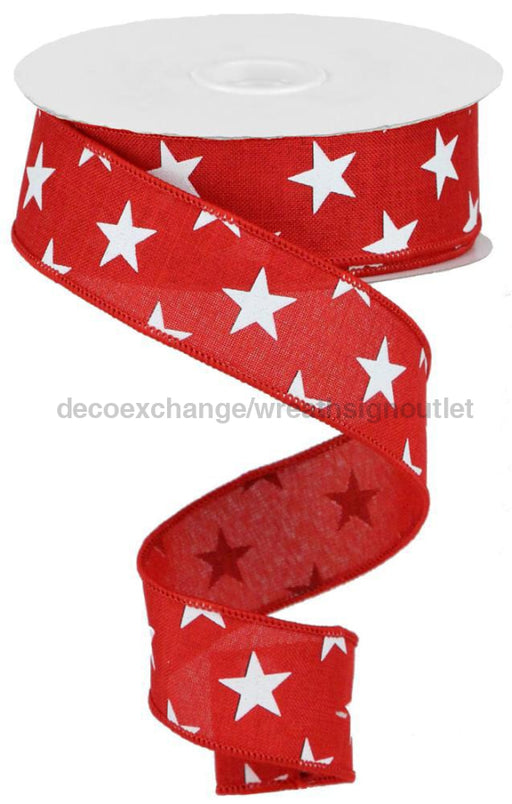 1.5’’X10Yd Stars On Royal Red/White Rga111224 Ribbon