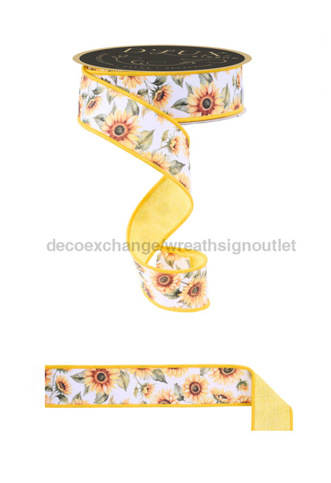 1.5’’X10Yd Sunflowers/Fused Yellow/Green/Brown Lx1029 Ribbon