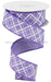 1.5"X10yd Thick/Thin Diagonal Check Lavender/White RGA150513 - DecoExchange