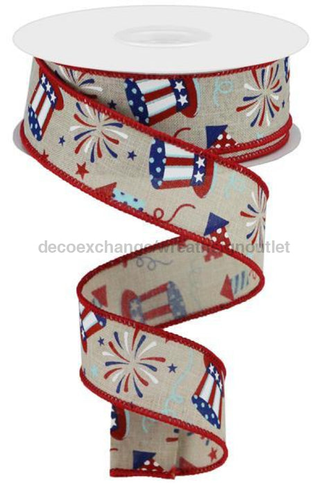 1.5"X10Yd Uncle Sam/Fireworks/Royal Lt Nat/Red/Blue RGC116718 - DecoExchange