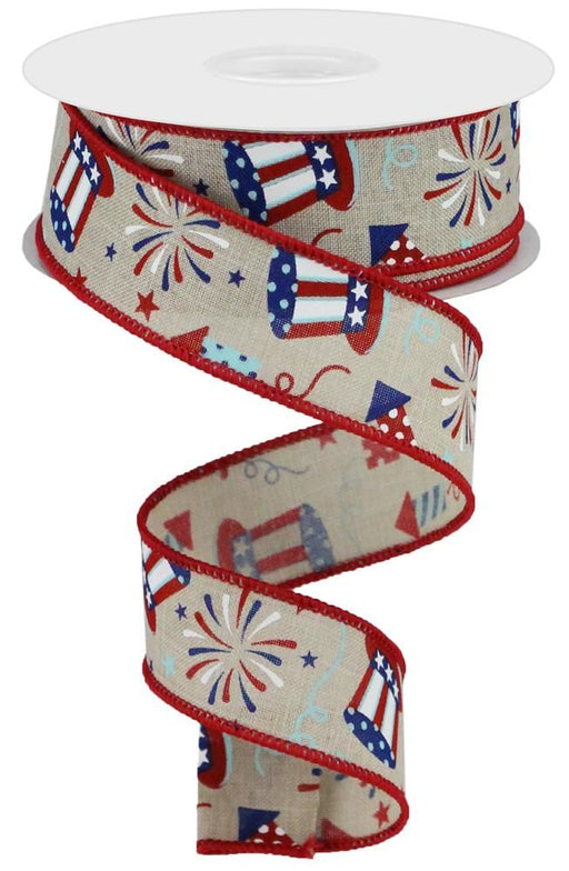 1.5"X10Yd Uncle Sam/Fireworks/Royal Light Natural/Red/Blue RGC116718 - DecoExchange