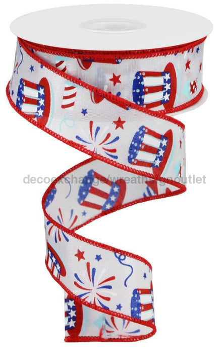 1.5’’X10Yd Uncle Sam/Fireworks White/Red/Blue RGC116427 Ribbon
