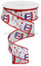 1.5’’X10Yd Uncle Sam/Fireworks White/Red/Blue RGC116427 Ribbon