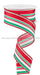 1.5’X10Yd Vertical Stripe Wht/Mint/Jade/Red Rge1821An