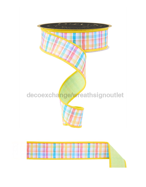 1.5’’X10Yd Watercolor Plaid/Fused Multi Lx1018Rt Ribbon